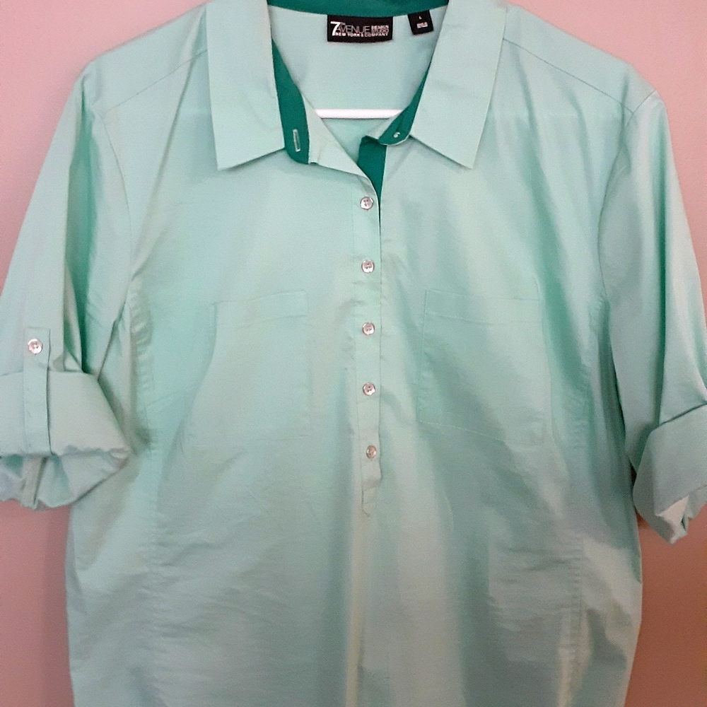 Ladies half sleeve button shirt